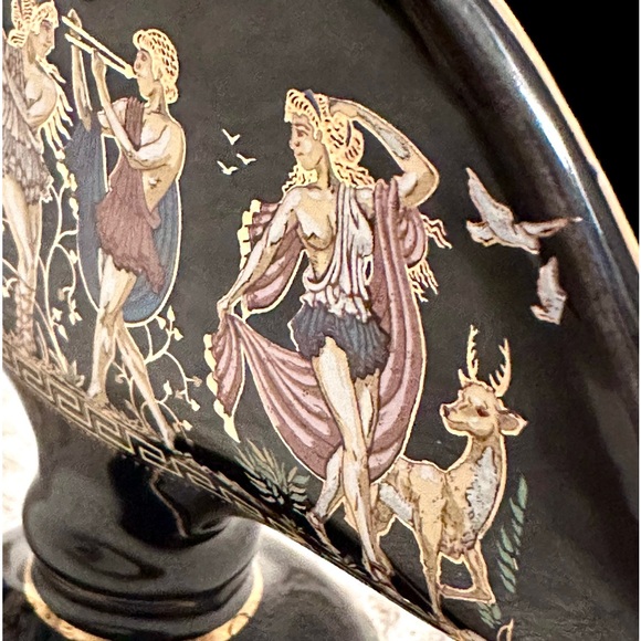 Vtg Napkin Holder Fakiolas Stamped 🤚🏽Made in GREECE Black 24K Gold Rare Find - Picture 6 of 13